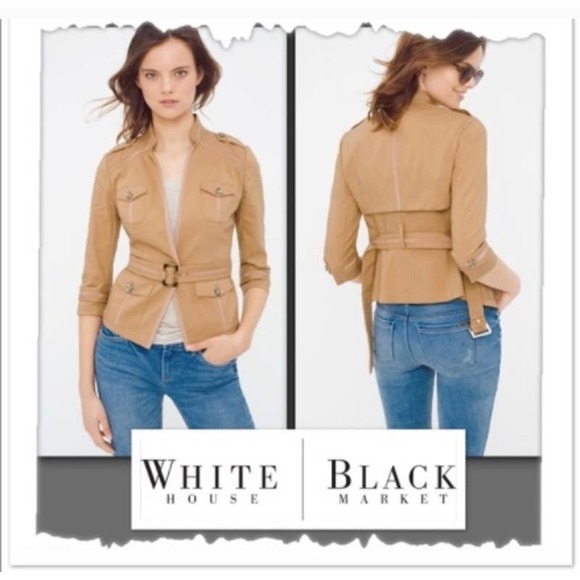 White House Black Market (WHBM) Cropped Utility Jacket ~ Size 2 - Picture 2 of 10